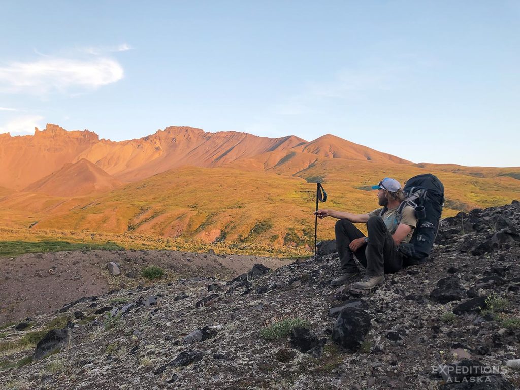 Rhane enjoying the wild, Sanford Plateau backpacking trip, Wrangell-St. Elias National Park, Alaska.