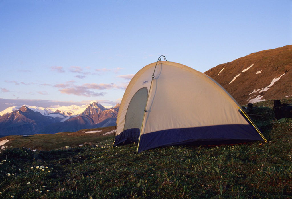 Alaska camping trip basecamp at Chitistone Pass.