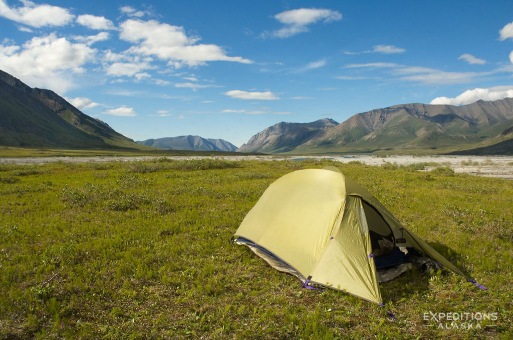 Camping in ANWR on Alaska rafting trip.