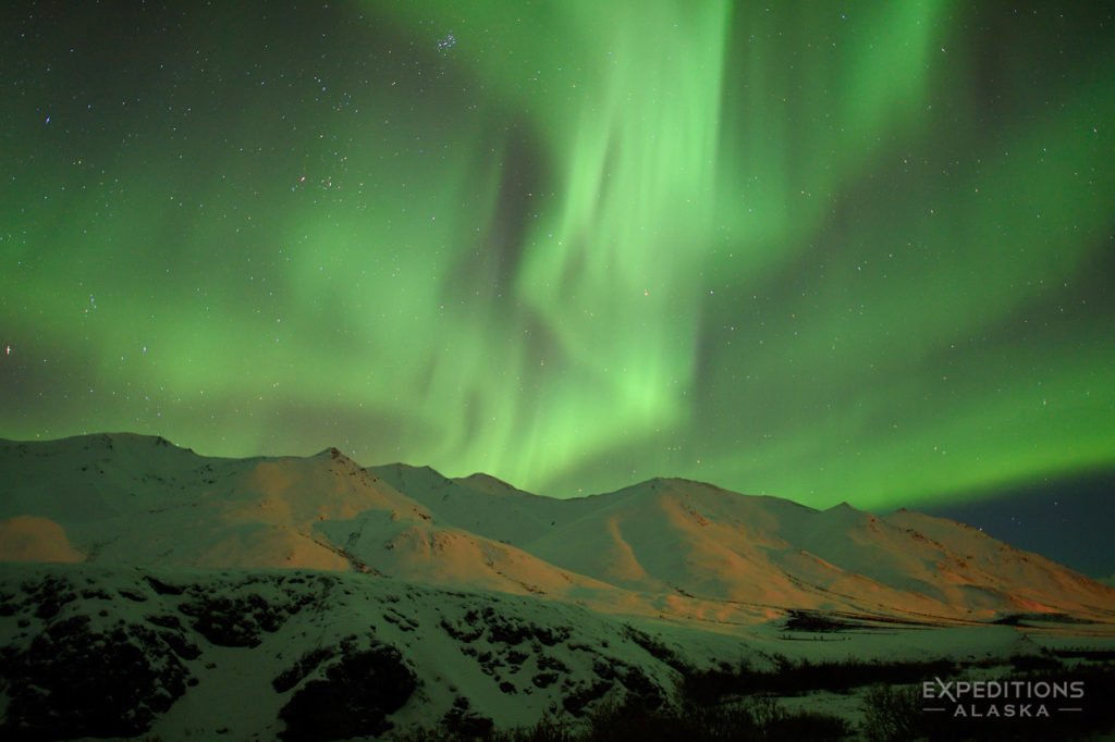 Photo of Northern Lights over Brooks Mountains, Alaska.