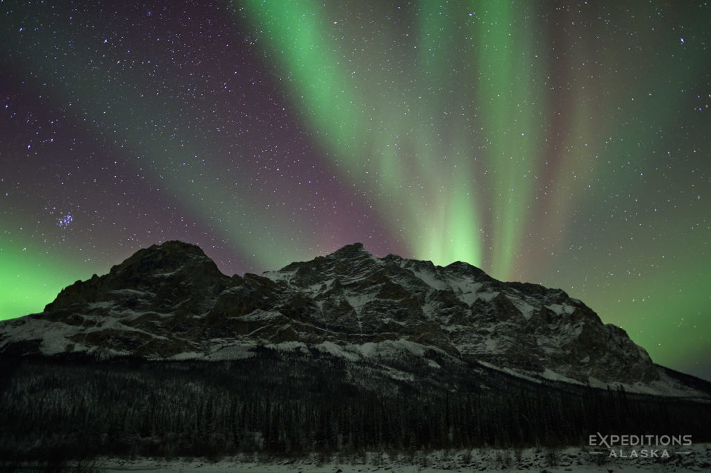 Aurora borealis photo over Gates of the Arctic National Park, Alaska.