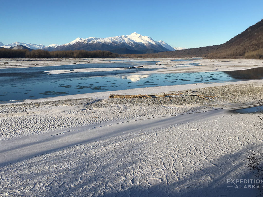 Looking north up the Chilkat, near Haines, Alaska.