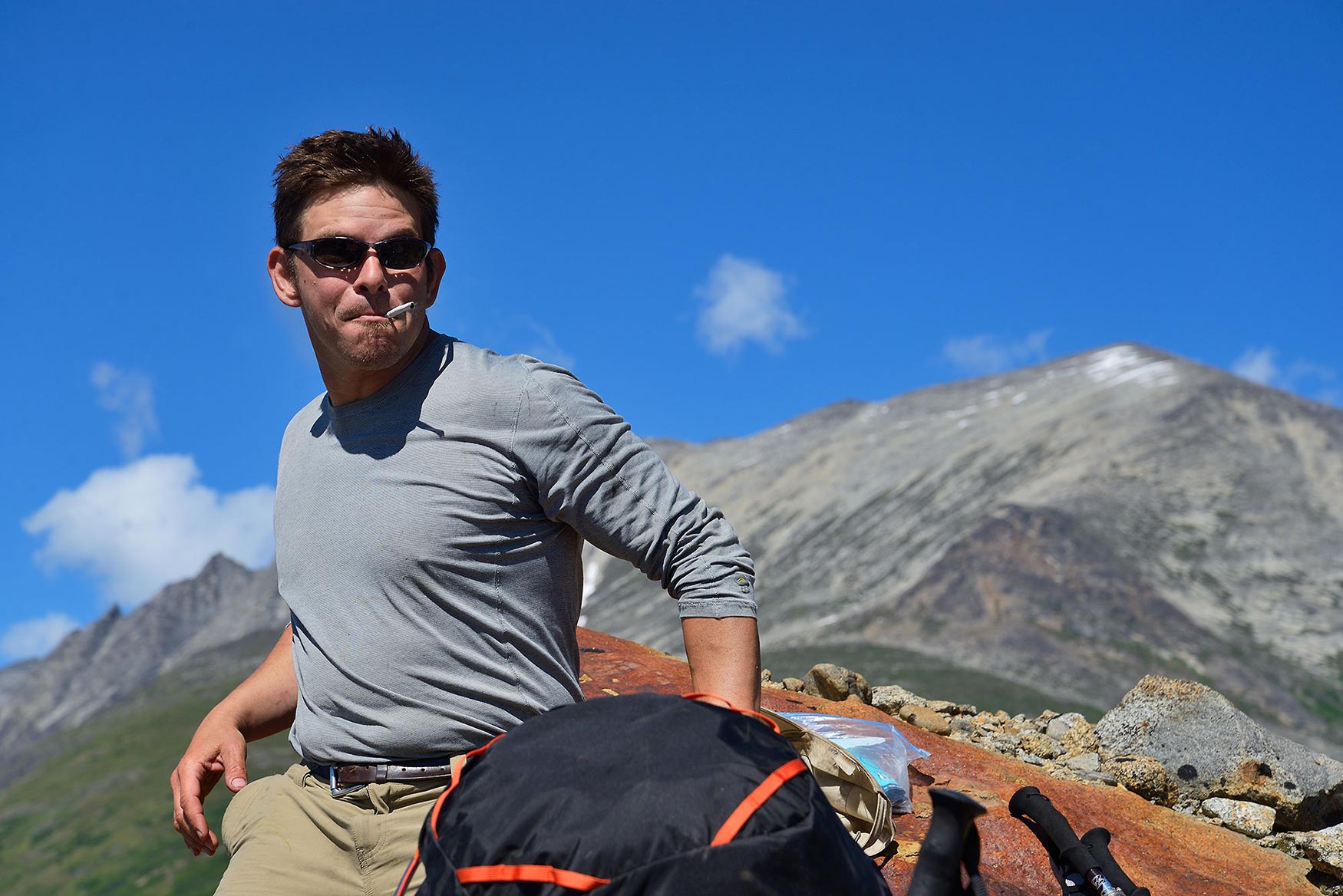 John C guiding Seven Pass Route, Wrangell-St. Elias Alaska backpacking guides.