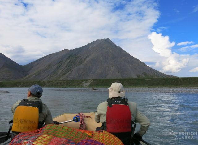 Rafting down Canning River, Arctic National Wildlife Refuge rating trips, ANWR, Alaska.