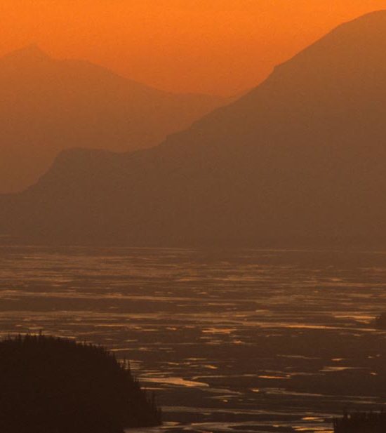 Alaska Chitina River Wrangell-St. Elias National Park sunset.