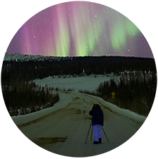 Laura Photographing the Aurora, Alaska.