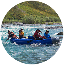 Scott & Barb, Jule and Michael paddling the Marsh Fork River, Canning River trip, ANWR, Alaska.