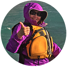 Janet on the Canning River, ANWR rafting trip, Alaska.