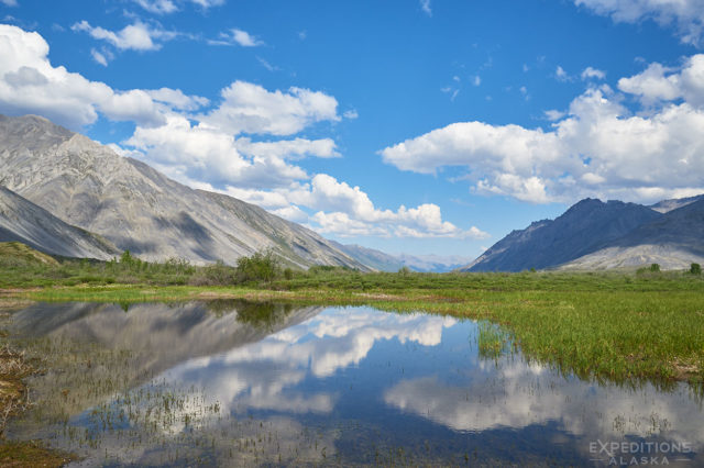 Mountain landscape in the Brooks Range, Canning River watershed, Arctic National Wildlife Refuge rafting trips, ANWR, Alaska.