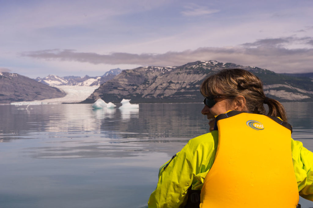 Sea kayaking tour Icy Bay Alaska.