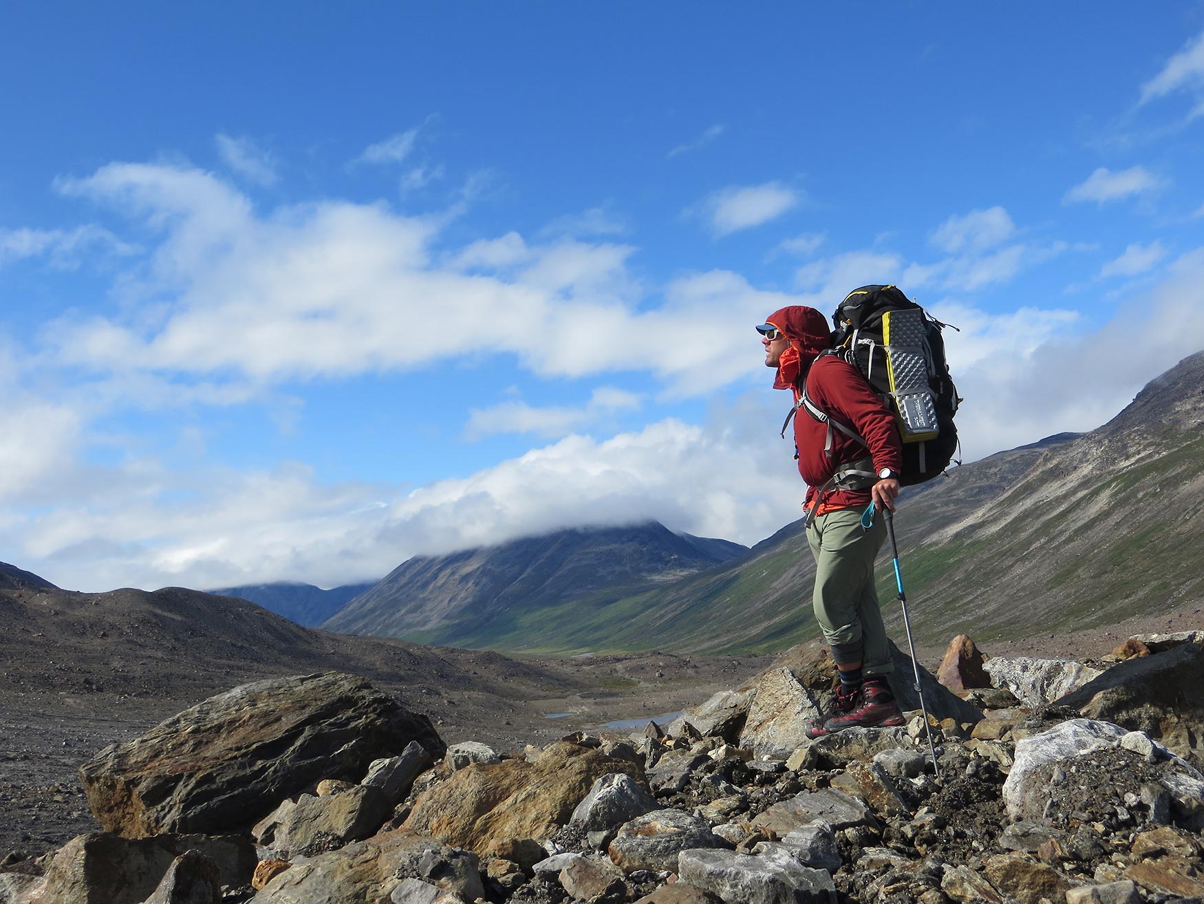 Jules Hanna, Expeditions Alaska backpacking guide Seven Pass Wrangell St. Elias National Park.