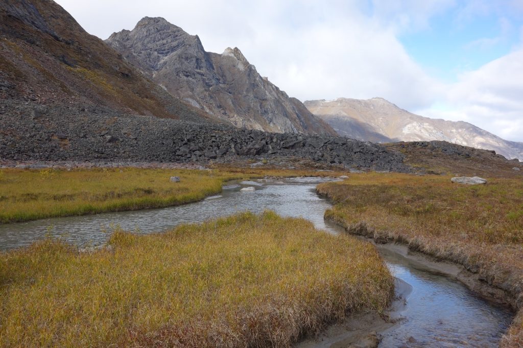 Looking back down Arrigetch Valley. Backpacking Arrigetch Peaks trip.