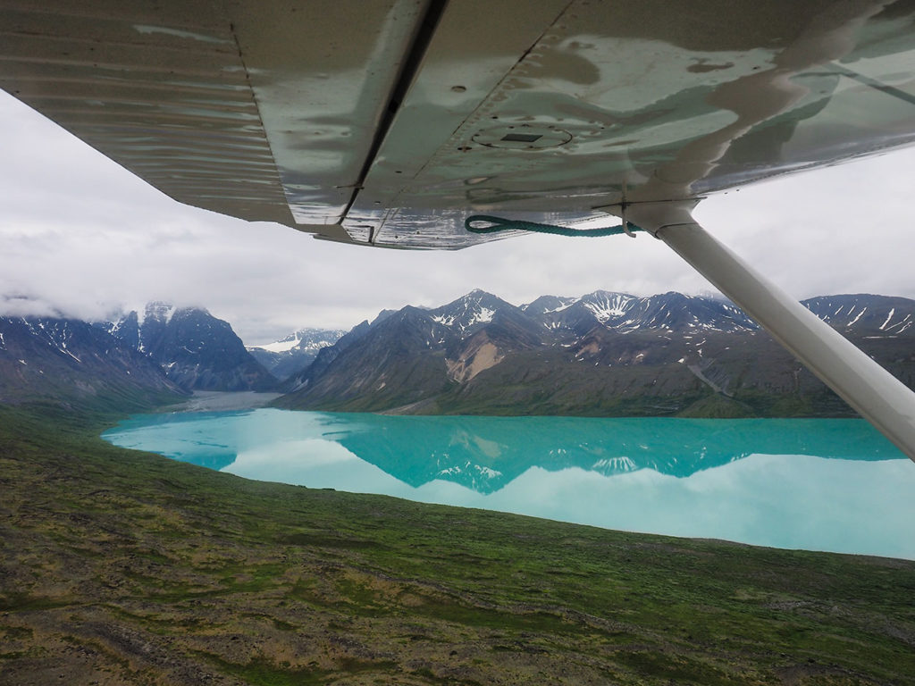 Flying in to our backpacking trip in Lake Clark National Park