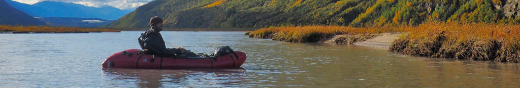 Packrafting trip West Fork River, Wrangell-St. Elias National Park, Alaska.