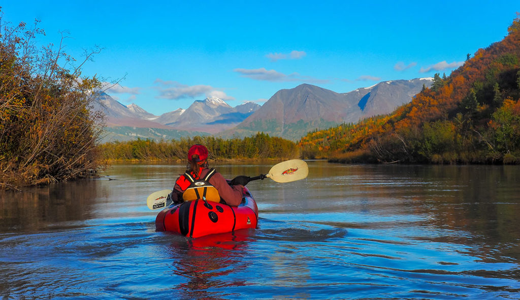 Sunny day on the West Fork River packraft trip, Alaska.