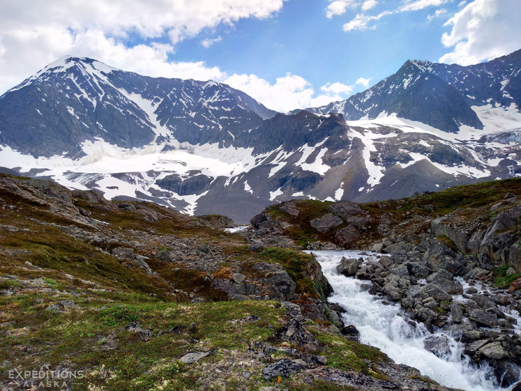 Hiking in eastern Chugach Mountains.