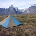 Cook tent on Arctic tundra in Gates of the Arctic National Park backpacking trip, Alaska.