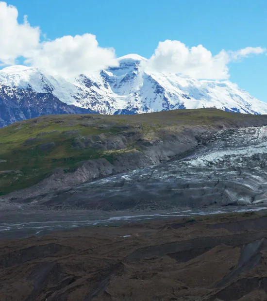 Mt Jarvis and the Wrangell Mountains, Wrangell-St. Elias National Park, Alaska.