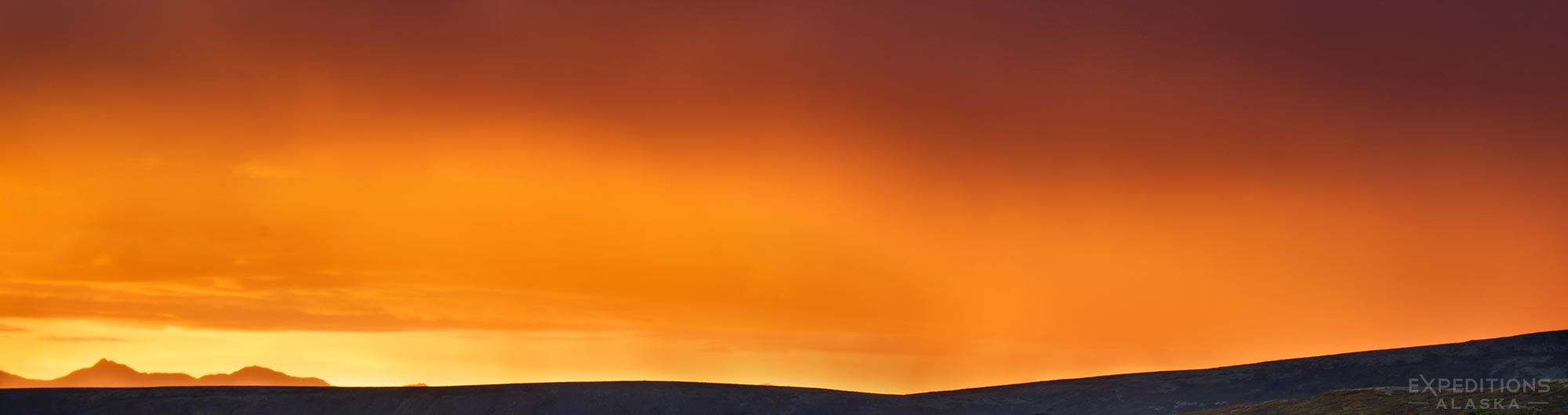 Sunset over the Alaska Range, Denali National Park, Alaska.