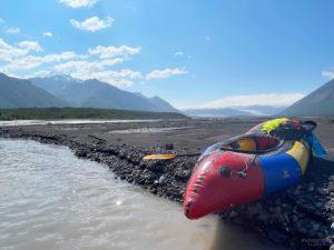 Packrafting trip Copper River, Wrangell-St. Elias National Park, Alaska.