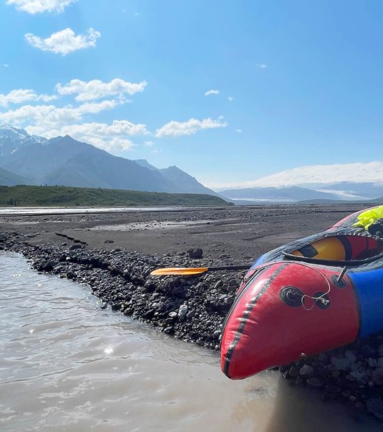 Packrafting trip Copper River, Wrangell-St. Elias National Park, Alaska.