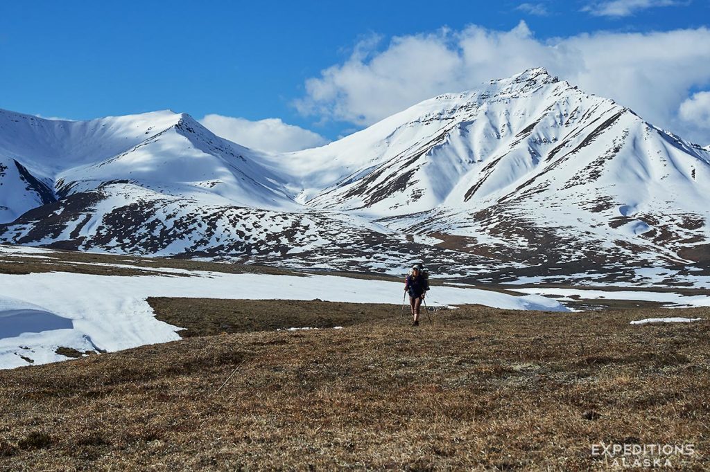 Backpacking trip in Brooks Range, Wrangell-St. Elias National Park, Alaska.