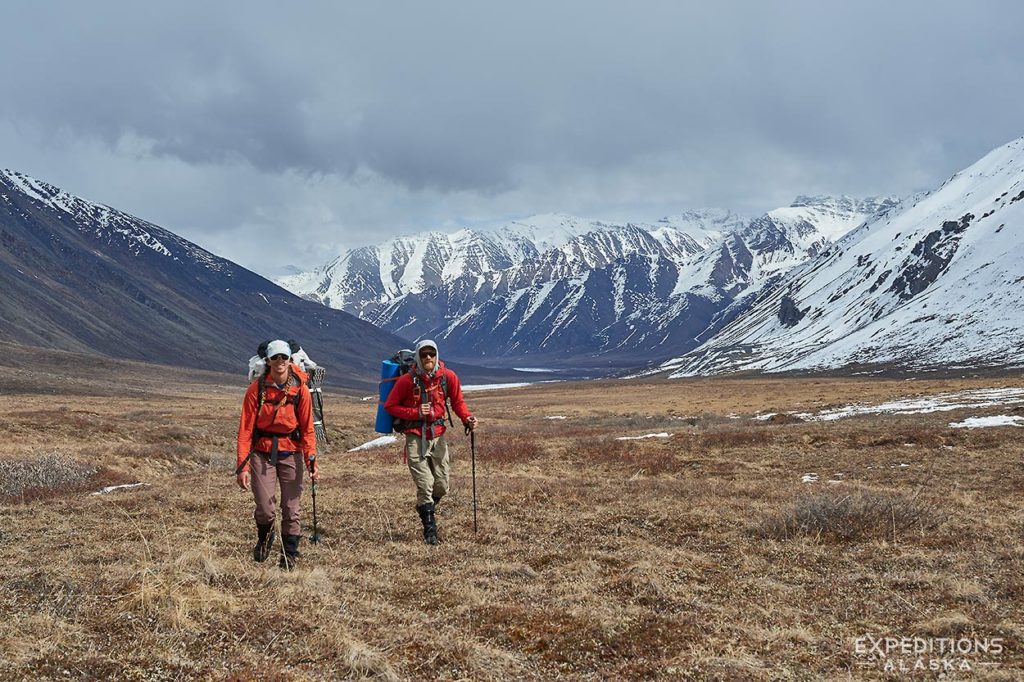 Rachel and Dane amble across the Arctic. Gates of the Arctic National Park, Alaska.