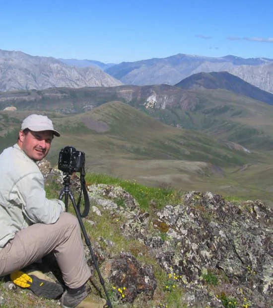 Carl photographing Brooks Range, Arctic National Wildlife Refuge, Alaska.