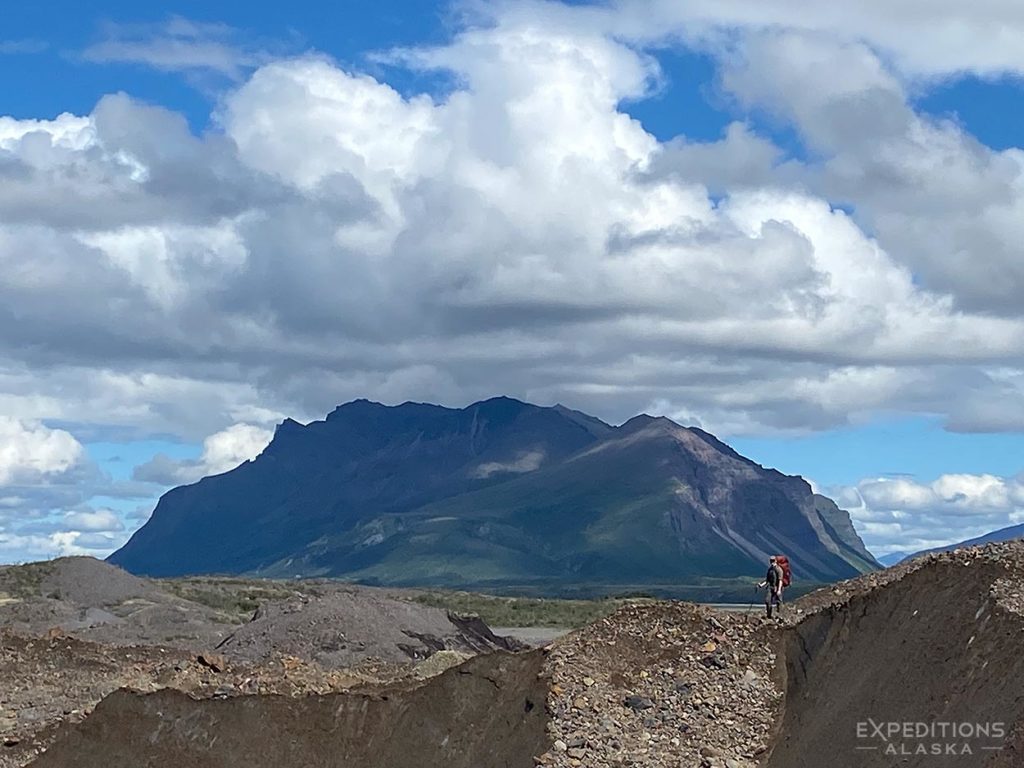 Start of the moraine, Copper Glacier, Wrangell-St. Elias National Park, Alaska.