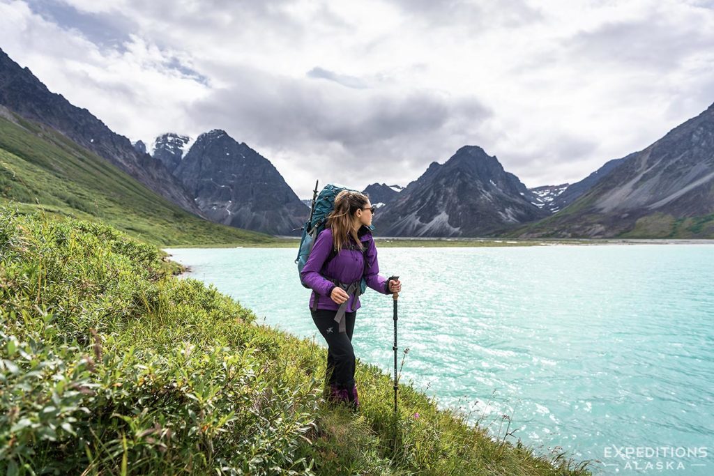 Hiking Turquose Lake to Twin Lake backpacking trip Lake Clark National Park, Alaska.