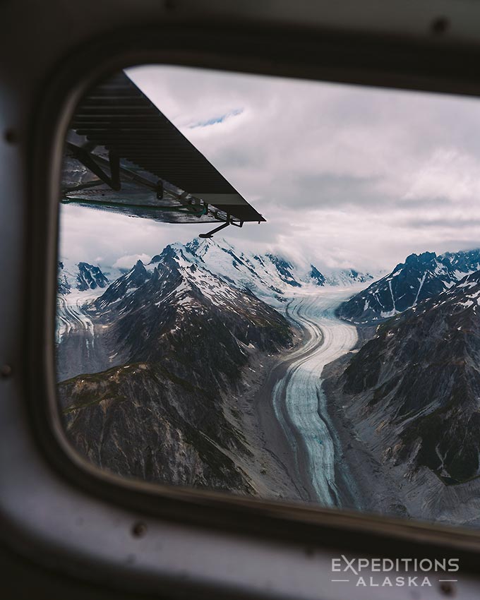 Bushplane flight to Turquoise Lake and Twin Lake, Alasak Range, backpacking trips, Lake Clark National Park, Alaska.