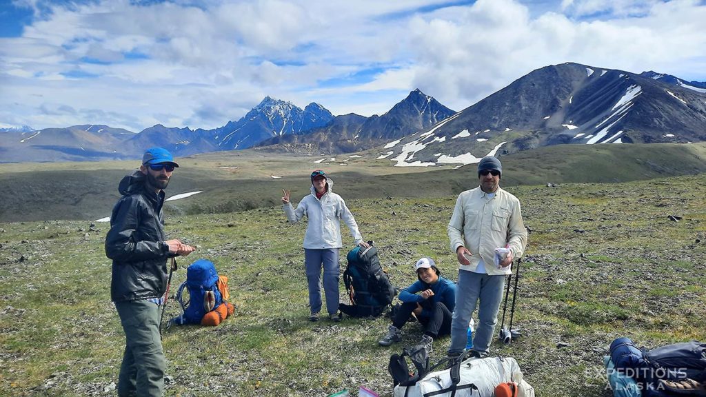 Hikers, Turquoise Lake basecamp trip, Lake Clark National Park, Alaska.