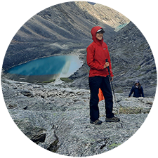 Tina C on Arrigetch Peaks backpacking trip, Gates of the Arctic National Park, Alaksa.