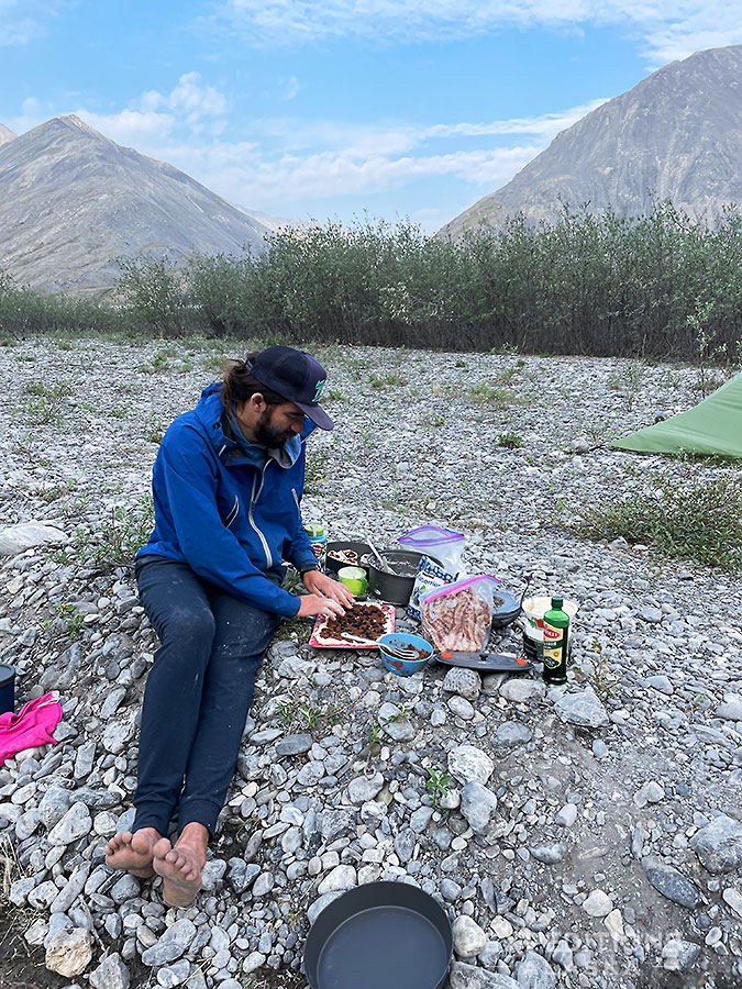 Backcountry food prep.