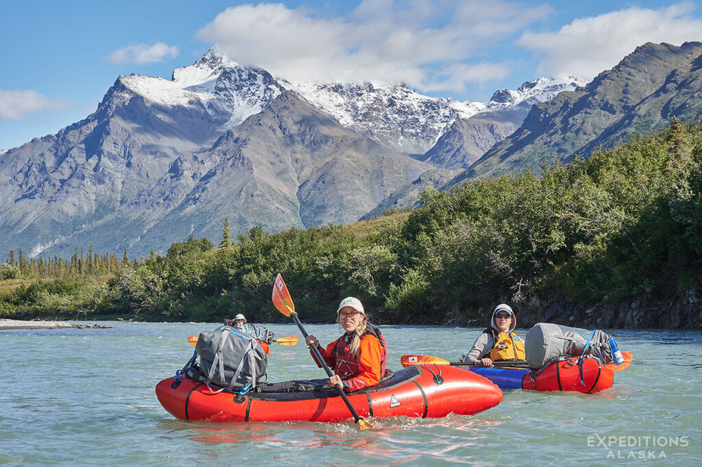 Packrafting paddle trip on Koyukuk River, Gates of the Arctic National Park, Alaska.