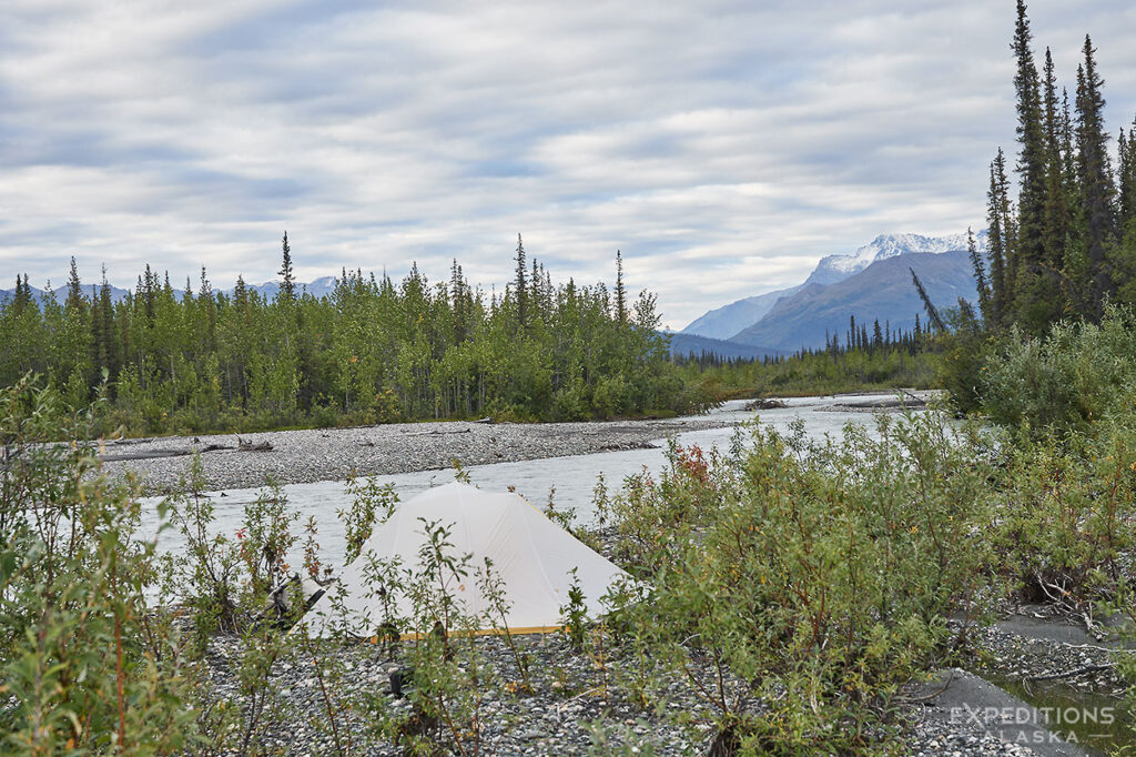 Camped on shores of Koyukuk River, Gates of the Arctic National Park.