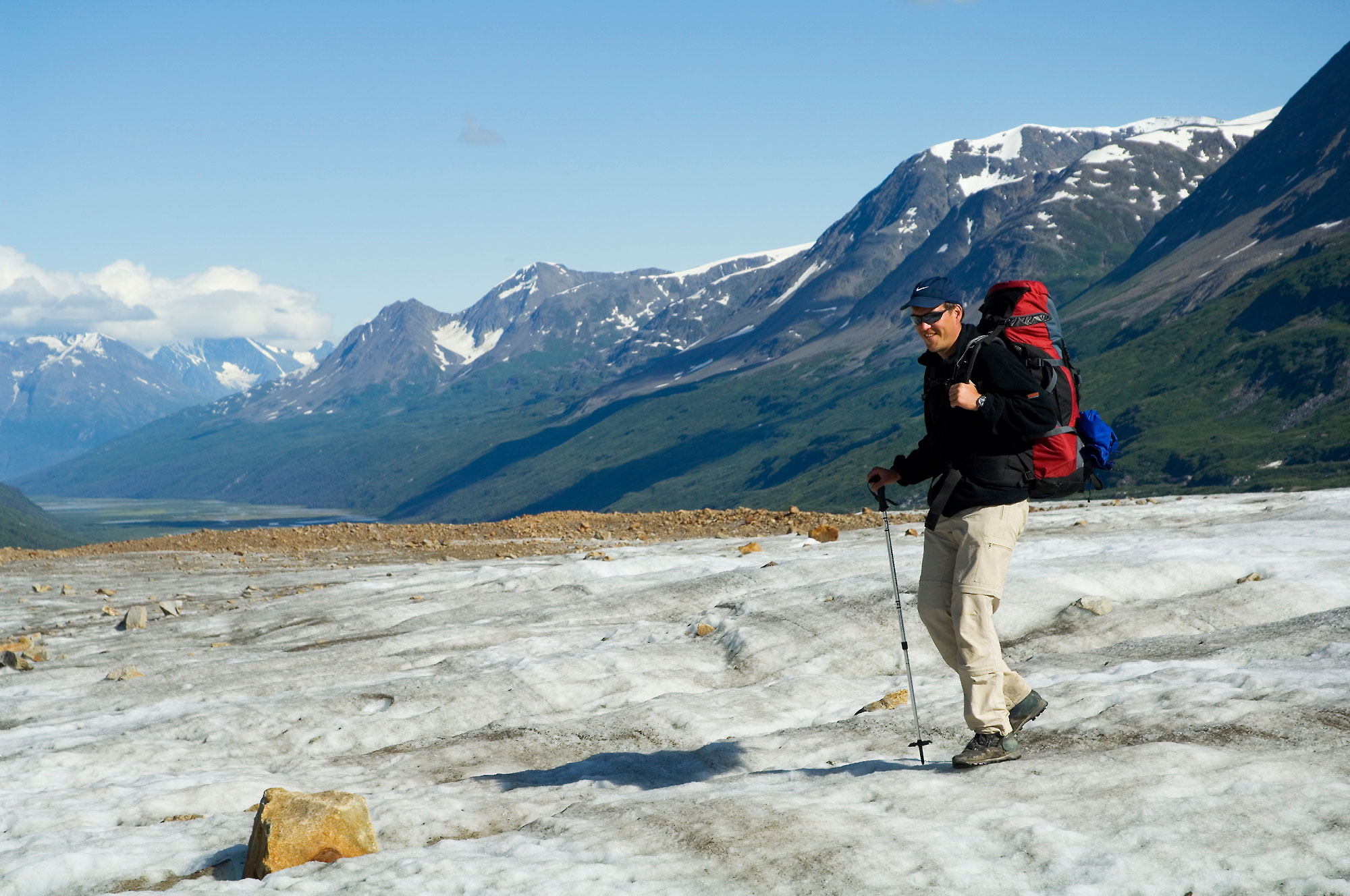 Crossing the Bremner Glacier