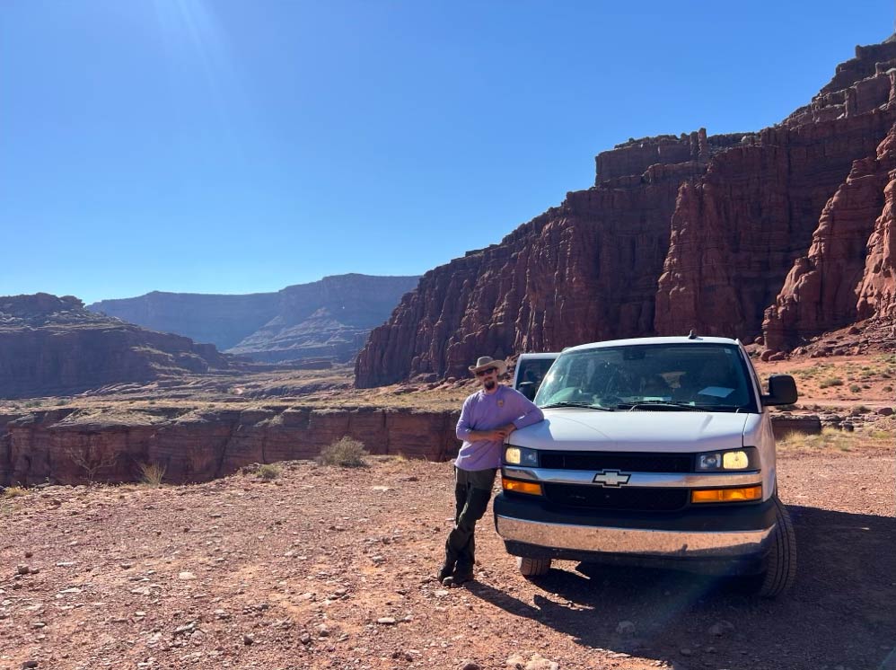 Expeditions Alaska Backcountry guide, David Capo, and his truck.