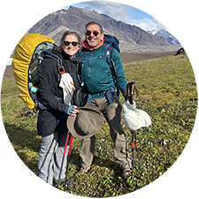 Janice on the Goat Trail backpacking trip, Wrangell-St. Elias National Park Alaska.