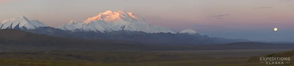 Denali and Full Moon, Alaska backpacking trip, Denali National Park.