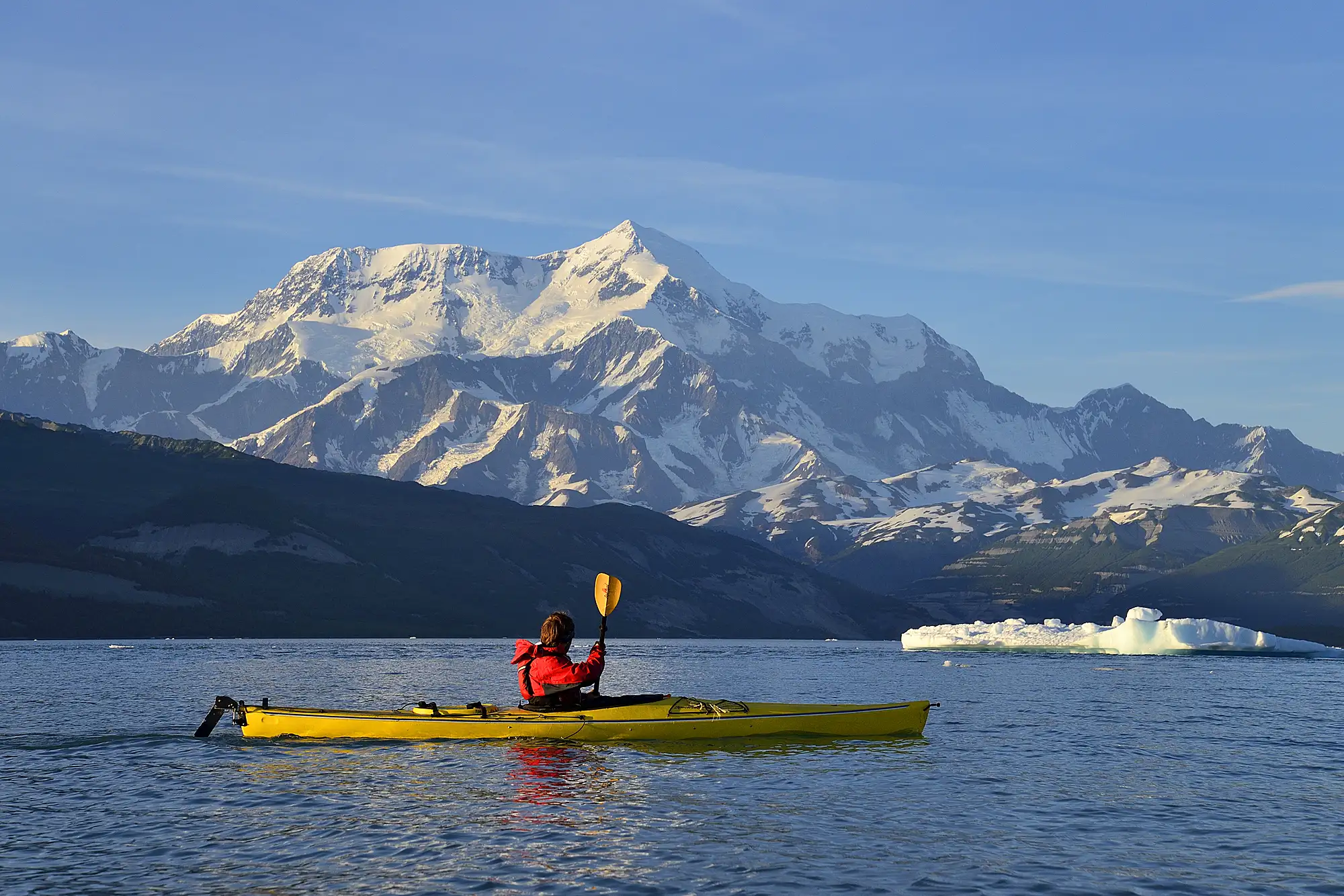 Sea Kayaking Icy Bay, Mt. St. Elias, Wrangell-St. Elias National Park, Alaska.