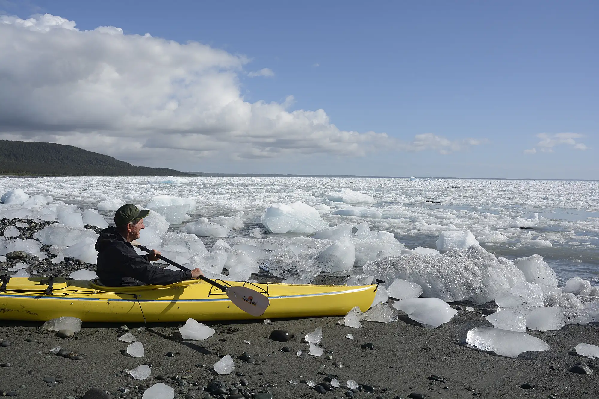 Sea Kayaking in Alaska with Icebergs in Icy Bay, Wrangell-St. Elias National Park, Alaska