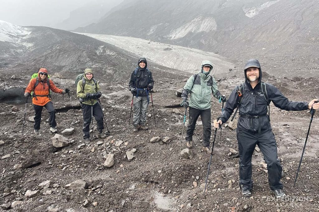 Backpacking in the Rain, Wrangell-St. Elias National Park, Alaska.