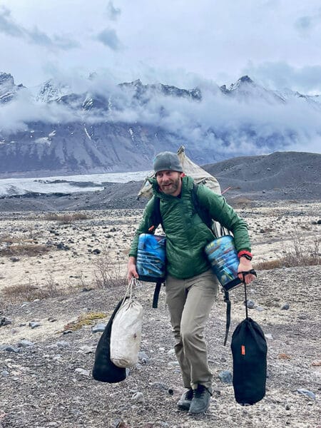 A heavy load. Rhane getting it done.