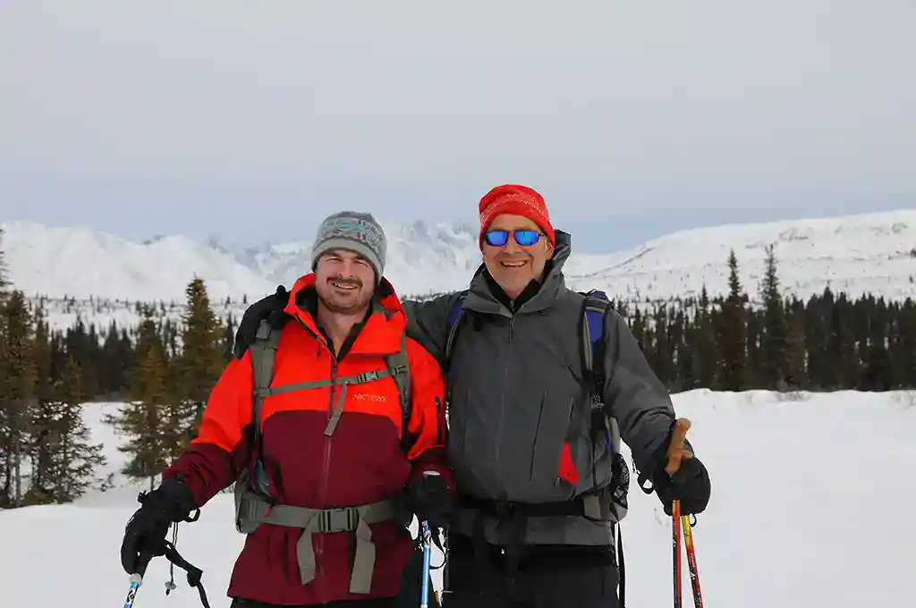 Alaska adventure travel tour snowshoe and ski trip Wrangell-St. Elias National Park, Alaska.