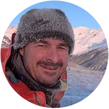 Carl skiing in winter, Alaska.