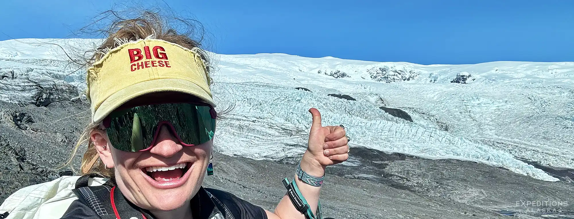 Christie kicking it by Mount Wrangell, Wrangell-St. Elias National Park, Alaska.