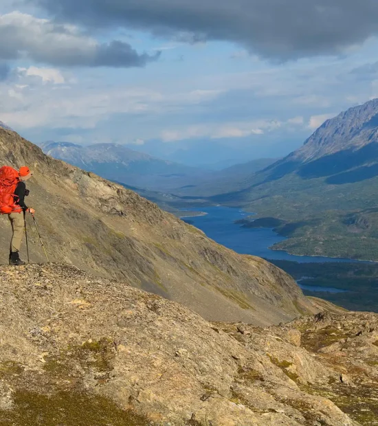 Wrangell-St. Elias backpacking trip hiker, Alaska.
