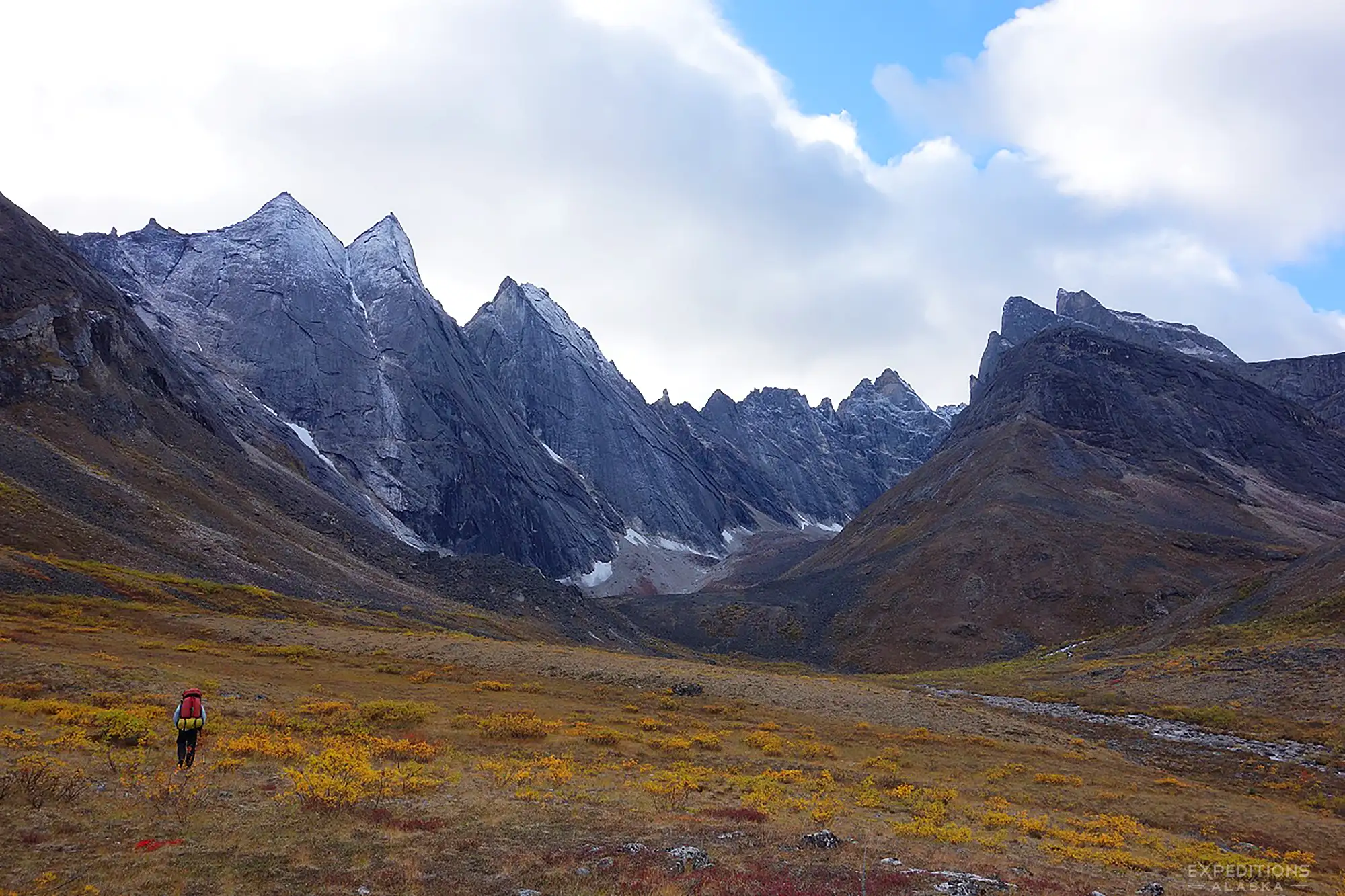 Alaska backpacking in gates of the arctic National Park.