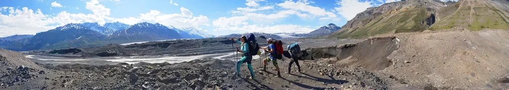Alaska guides goofing off, Wrangell-St. Elias National Park